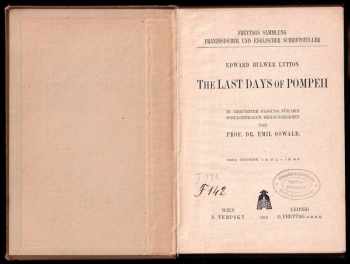 The Last Days Of Pompeii Edward Bulwer Lytton Lytton